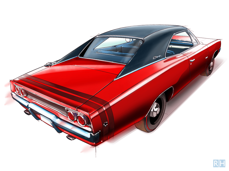 Auto-illustratie Dodge Charger 1969